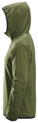 bluza polarowa na suwak z kapturem 8058 AllroundWork Snickers Workwear khaki