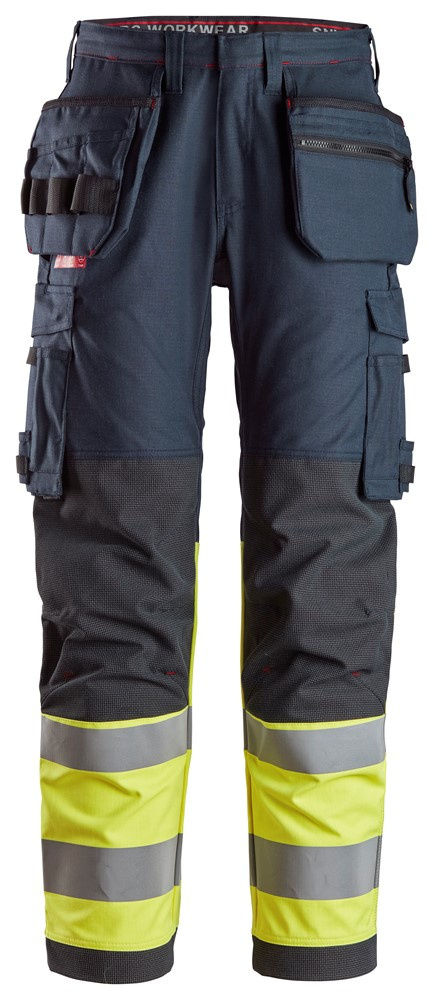 spodnie robocze do pasa odblaskowe trudnopalne z workami kieszeniowymi ProtecWork 6263 Snickers Workwear