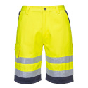 spodnie robocze krótkie ostrzegawcze lekkie z polibawełny L043 Portwest żółto-granatowe