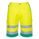 spodnie robocze krótkie ostrzegawcze lekkie z polibawełny L043 Portwest żółto-zielone