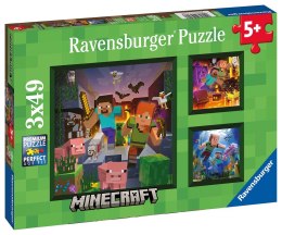 Ravensburger Puzzle dla dzieci 2D: Minecraft 3x49 elementów 5621