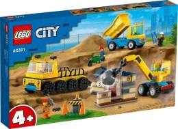 Klocki Lego CITY 60391 Ciężarówki i dźwig z kulą 4+