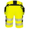Portwest DX446 spodnie robocze do pasa krótkie DX4 z kaburami żółto-czarne