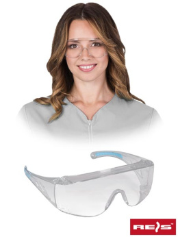 okulary ochronne przeciwodpryskowe GOG-IRVINE Reis transparentno-jasnoniebieskie