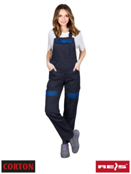 spodnie robocze ogrodniczki damskie Corton Reis granatowo-niebieskie