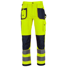 spodnie robocze do pasa odblaskowe męskie Basic Neon Line Stalco żółto-czarne