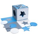 Puzzle piankowe mata dla dzieci 180x180cm 9 elementów szaro-niebieska