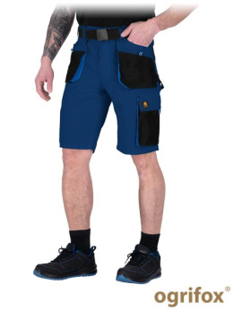 spodnie robocze do pasa krótkie OX-OGR-TS Ogrifox granatowo-czarno-niebieskie